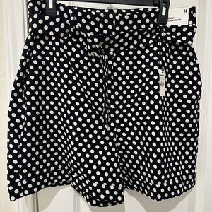 Express Black and White Polka Dot Bermuda Shorts